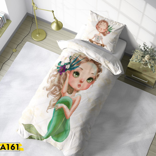 روتختی یک نفره کودک و نوجوان جنس میکروتنسل چاپی طرح پری دریایی