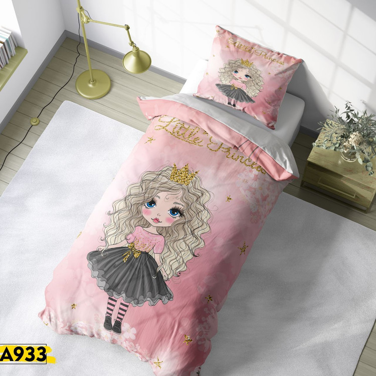 روتختی یک نفره کودک و نوجوان جنس میکروتنسل چاپی طرح دختر موفرفری