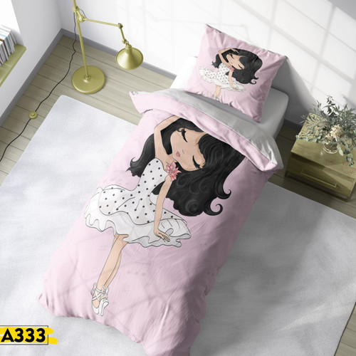 روتختی یک نفره کودک و نوجوان جنس میکروتنسل چاپی طرح دخترونه جذاب