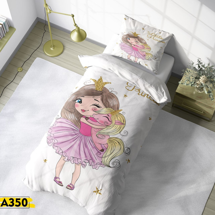 روتختی یک نفره کودک و نوجوان جنس میکروتنسل چاپی طرح دخترونه زیبا