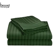 سرویس ملحفه کشدوزی شده (نیم ست) جنس هتلی نخ میکرو رنگ سبز تیره