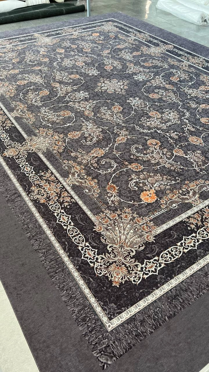 فرشینه مخمل شانل ترک طرح ترمه کد ۷۳۱