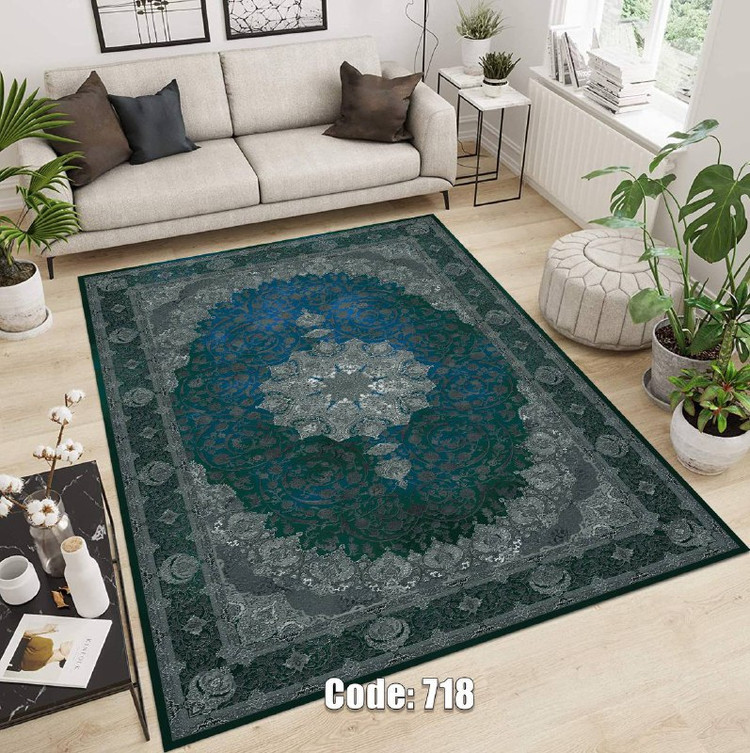 فرشینه مخمل شانل ترک طرح ترنج کد ۷۱۸