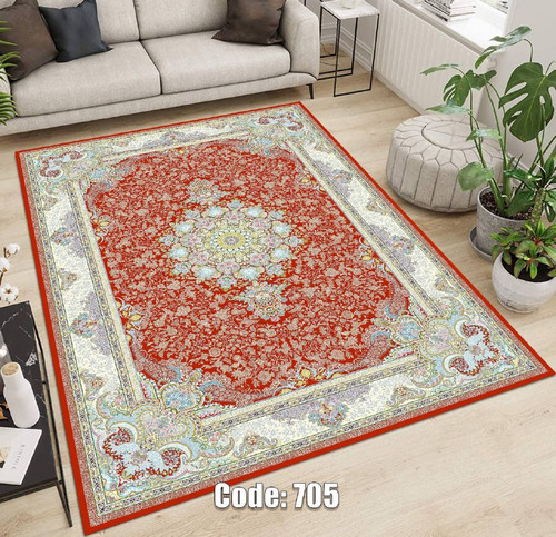 فرشینه مخمل شانل ترک طرح ترنج کد ۷۰۵