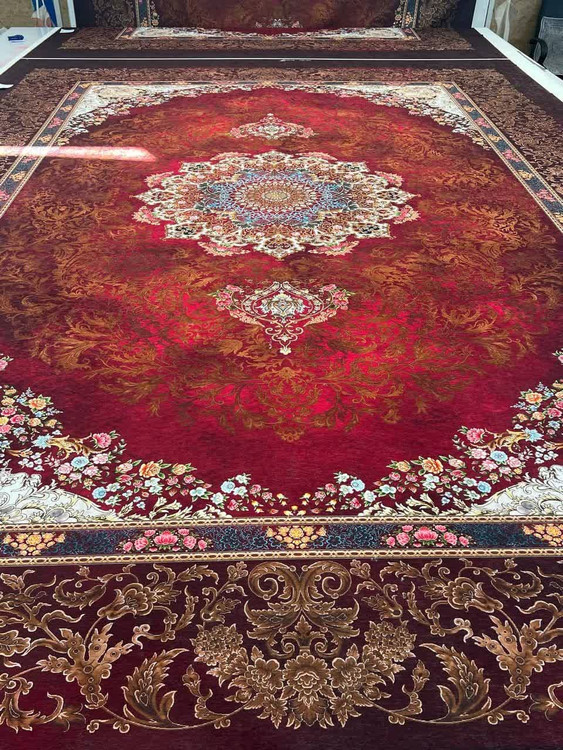 فرشینه مخمل شانل ترک طرح ترنج کد 715