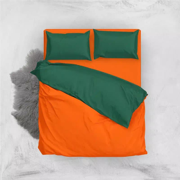 روتختی ساده شیک تک رنگ دو رو (سبز - نارنجی) - نخ میکرو