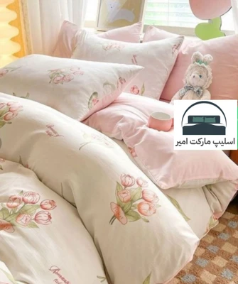 روتختی یک رو چاپی پینترستی ساده و کیوت (جنس نخ میکروتنسل) طرح گل