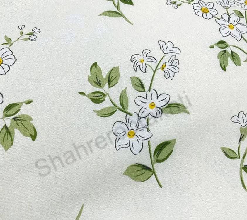 روتختی یک رو چاپی پینترستی ساده و کیوت (جنس نخ میکروتنسل) طرح گل زمینه سفید