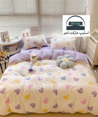روتختی یک رو چاپی پینترستی ساده و کیوت (جنس نخ میکروتنسل) طرح قلب فانتزی