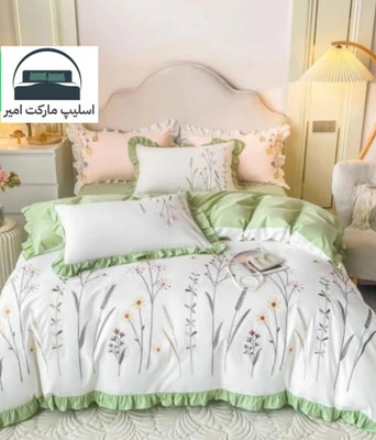 روتختی چین دار یک رو چاپی پینترستی شیک و کیوت (جنس نخ میکروتنسل) طرح گلهای بهاری