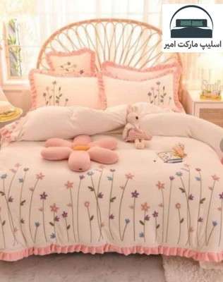 روتختی چین دار یک رو چاپی پینترستی شیک و کیوت (جنس نخ میکروتنسل) طرح گلهای بهاری