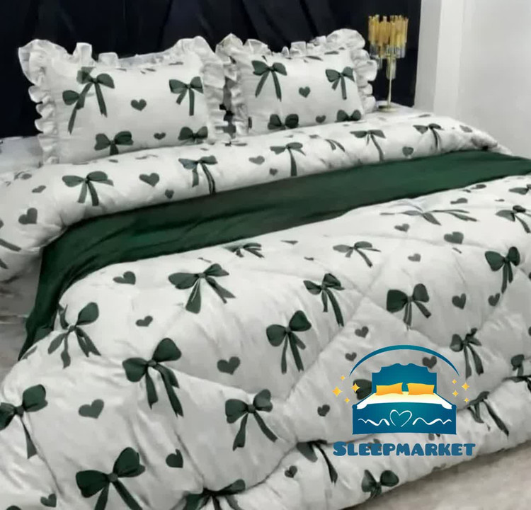 روتختی چین دار یک رو چاپی پینترستی شیک و کیوت (جنس نخ میکروتنسل) مدل پرنسسی طرح پاپیون سبز تیره