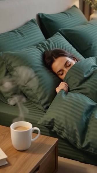 روتختی هتلی جنس نخ ژاکارد نرم و لطیف تک رنگ سبز
