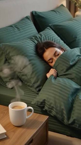 روتختی هتلی جنس نخ ژاکارد نرم و لطیف تک رنگ سبز