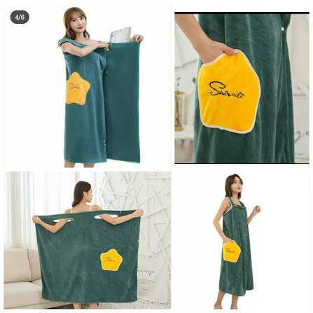 حوله استخری (تن پوش رکابی) دکلته با قدرت جذب آب بالا و رنگ بندی متنوع برند سامر رنگ سبزآبی