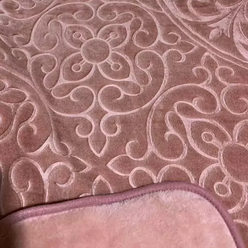 پتو گلبافت طرح گل برجسته تک رنگ - کالباسی