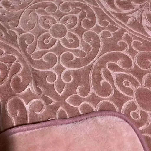 پتو گلبافت طرح گل برجسته تک رنگ - کالباسی